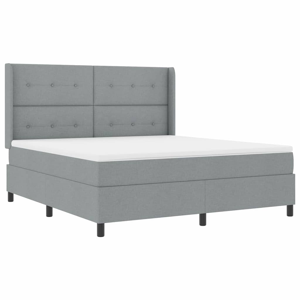 LED box pružinová postel s čelo Světle šedá 180 x 200 cm textil - obrázek 2