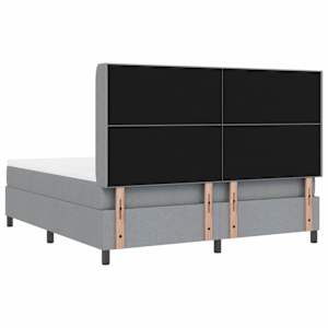 LED box pružinová postel s čelo Světle šedá 180 x 200 cm textil - obrázek 10