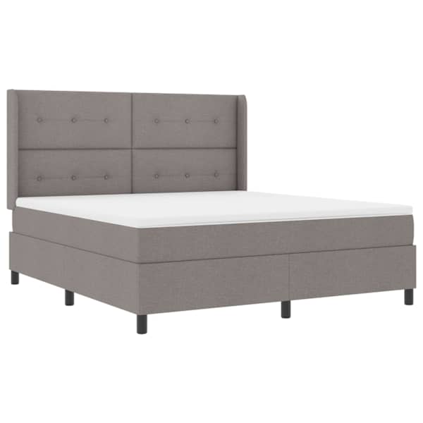 vidaXL LED Box Spring Voodi peaga Pruunikashall 180 x 200 cm kangas