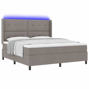 LED box pružinová postel s čelo Taupe 180 x 200 cm textil - obrázek 3
