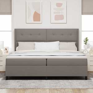 LED box pružinová postel s čelo Taupe 200 x 200 cm textil - obrázek 4