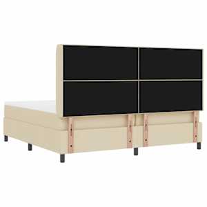 LED box pružinová postel s čelo Krémová 200 x 200 cm textil - obrázek 10