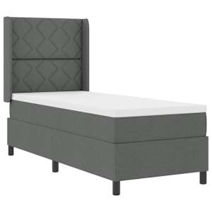 LED box pružinová postel s čelo Tmavě šedá 90 x 190 cm textil - obrázek 2