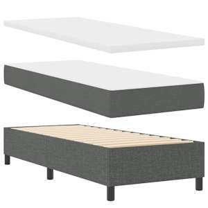 LED box pružinová postel s čelo Tmavě šedá 90 x 190 cm textil - obrázek 6