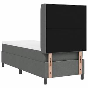 LED box pružinová postel s čelo Tmavě šedá 90 x 190 cm textil - obrázek 10