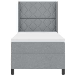 LED box pružinová postel s čelo Světle šedá 100 x 200 cm textil - obrázek 6