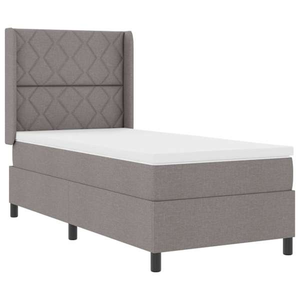 vidaXL LED Box Spring Voodi peaga Pruunikashall 100 x 200 cm kangas