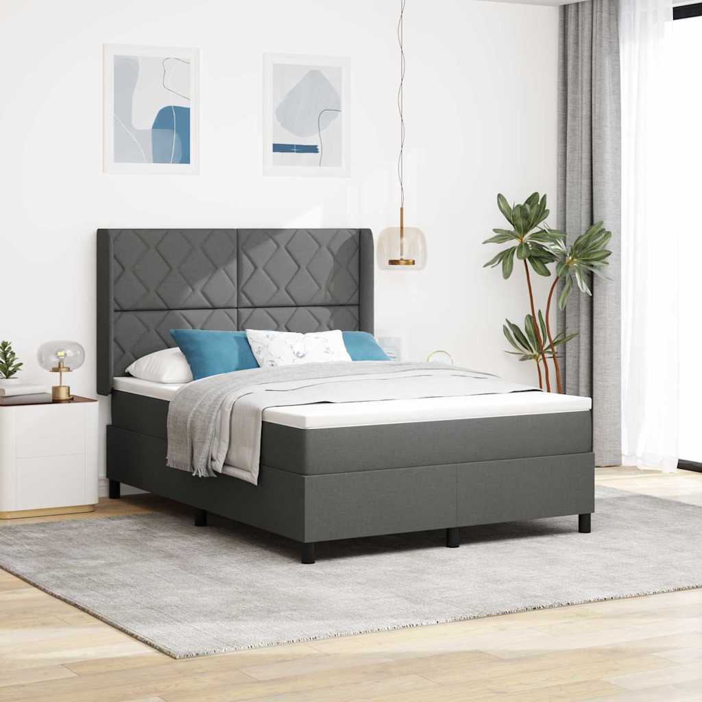 Kasti Vedrustusvoodi Matressiga & LED Tumehall 140x190 cm Kangas