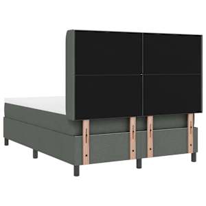 LED box pružinová postel s čelo Tmavě šedá 140 x 190 cm textil - obrázek 9
