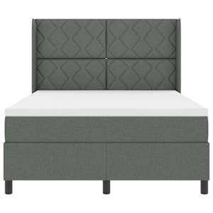 LED box pružinová postel s čelo Tmavě šedá 140 x 190 cm textil - obrázek 7