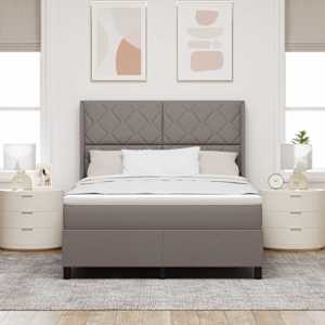 LED box pružinová postel s čelo Taupe 140 x 190 cm textil - obrázek 4