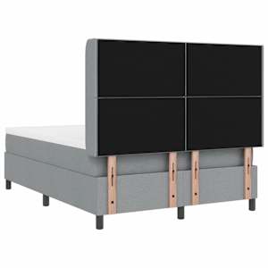 LED box pružinová postel s čelo Světle šedá 140 x 200 cm textil - obrázek 10