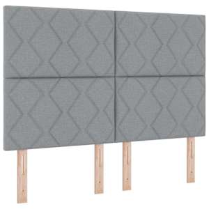 LED box pružinová postel s čelo Světle šedá 160 x 200 cm textil - obrázek 7