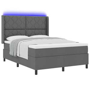 LED box pružinová postel s čelo Tmavě šedá 160 x 200 cm textil - obrázek 3