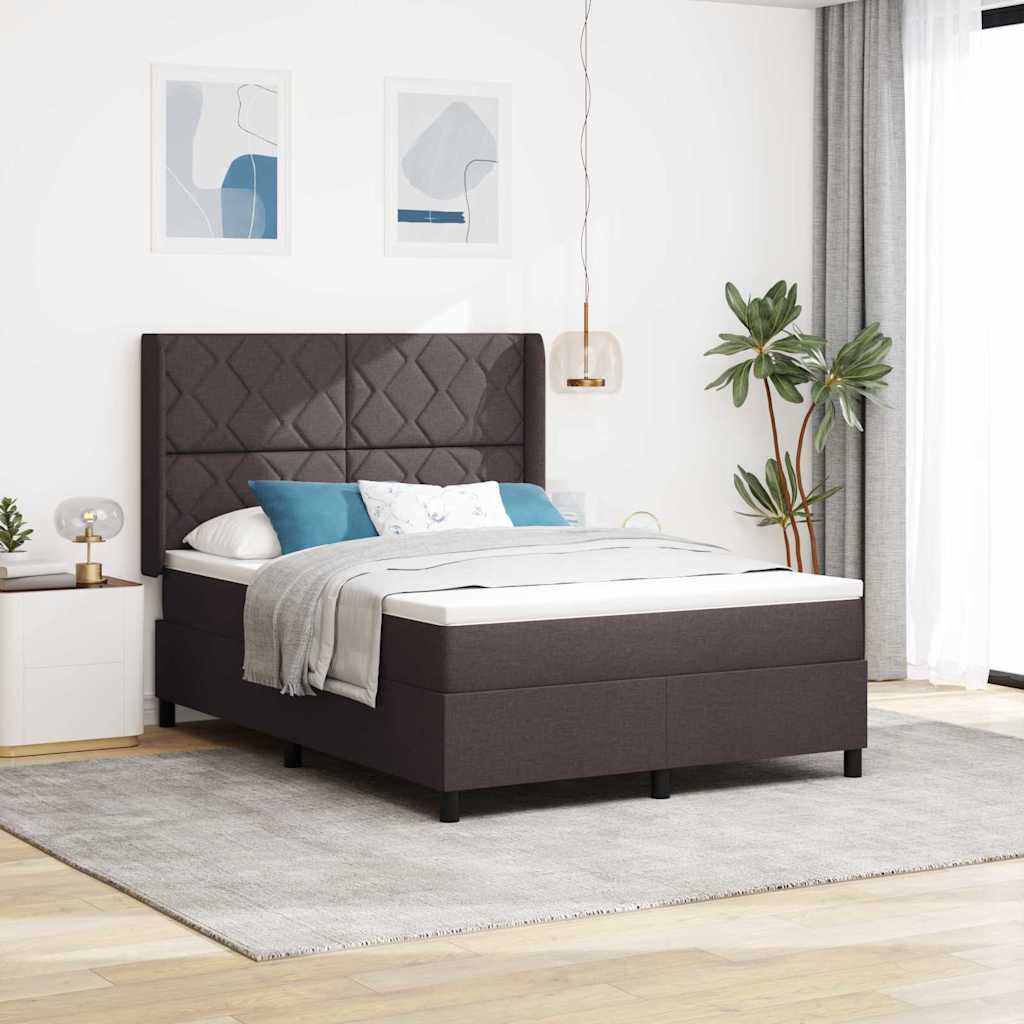 Moevoodi koos madratsiga ja LED valgustusega Tumedat pruun 160x200 cm Kangas