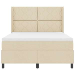 LED box pružinová postel s čelo Krémová 160 x 200 cm textil - obrázek 8