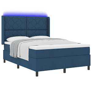LED box pružinová postel s matrací Modrá 160 x 200 cm textil - obrázek 3