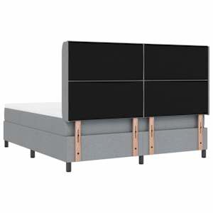 LED box pružinová postel s čelo Světle šedá 180 x 200 cm textil - obrázek 10