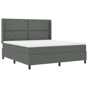 LED box pružinová postel s čelo Tmavě šedá 180 x 200 cm textil - obrázek 2