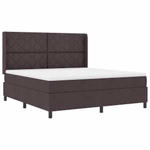 LED box pružinová postel s čelo Tmavě hnědá 180 x 200 cm textil - obrázek 2