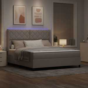 LED box pružinová postel s čelo Taupe 180 x 200 cm textil - obrázek 5