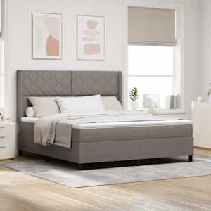 LED box pružinová postel s čelo Taupe 180 x 200 cm textil - obrázek 1