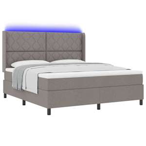 LED box pružinová postel s čelo Taupe 180 x 200 cm textil - obrázek 3