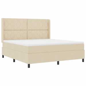 LED box pružinová postel s čelo Krémová 180 x 200 cm textil - obrázek 2