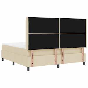 LED box pružinová postel s čelo Krémová 180 x 200 cm textil - obrázek 10