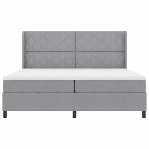 LED box pružinová postel s čelo Světle šedá 200 x 200 cm textil - obrázek 8