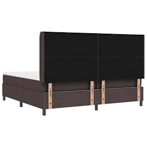 LED box pružinová postel s čelo Tmavě hnědá 200 x 200 cm textil - obrázek 10