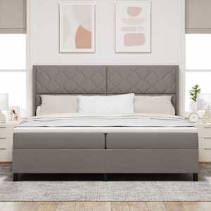 LED box pružinová postel s čelo Taupe 200 x 200 cm textil - obrázek 4