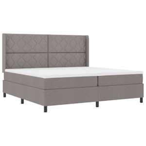LED box pružinová postel s čelo Taupe 200 x 200 cm textil - obrázek 2