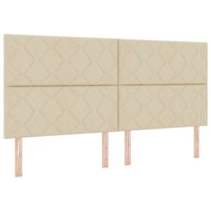 LED box pružinová postel s čelo Krémová 200 x 200 cm textil - obrázek 7