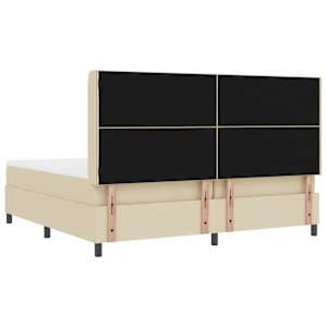 LED box pružinová postel s čelo Krémová 200 x 200 cm textil - obrázek 10