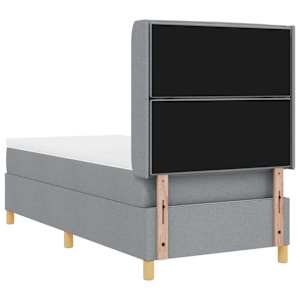 Postel s boxspringem s matrací Světle šedá 80 x 200 cm textil - obrázek 10