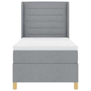 Postel s boxspringem s matrací Světle šedá 80 x 200 cm textil - obrázek 8