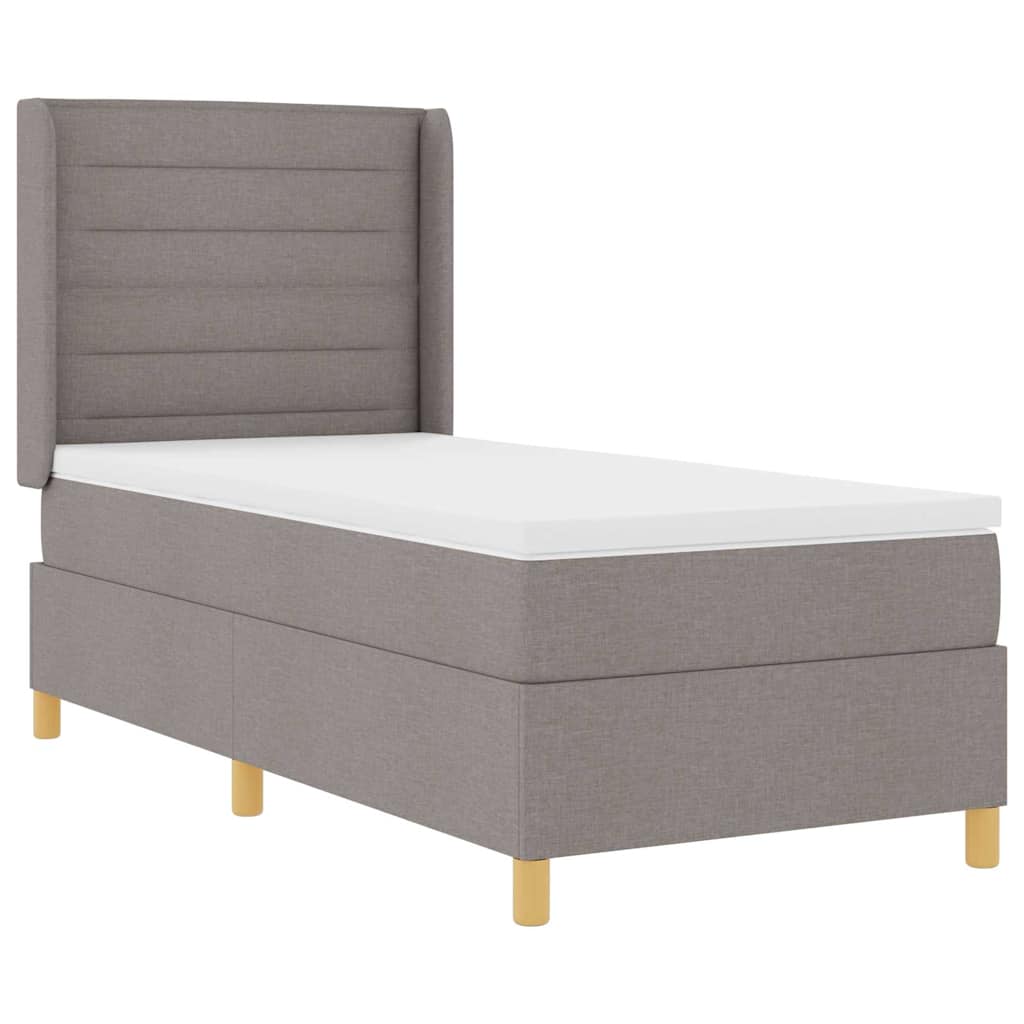 Postel s boxspringem s matrací s čelo Taupe 90 x 190 cm textil - obrázek 2
