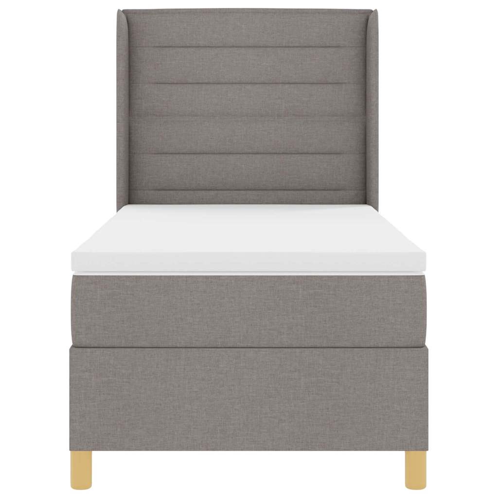 Postel s boxspringem s matrací s čelo Taupe 90 x 190 cm textil - obrázek 8
