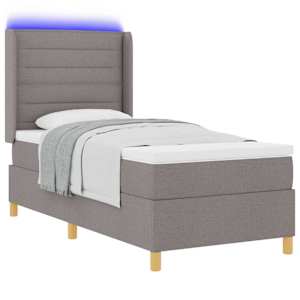 Postel s boxspringem s matrací s čelo Taupe 90 x 200 cm textil - obrázek 3