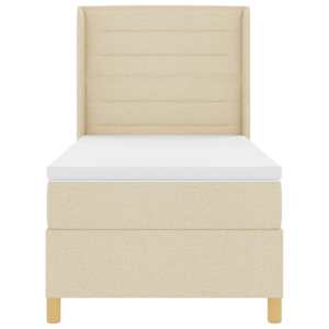 Postel s boxspringem s LED pásky Krémová 100 x 200 cm textil - obrázek 8