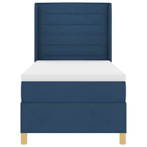 Postel s boxspringem s LED pásky Modrá 100 x 200 cm textil - obrázek 8