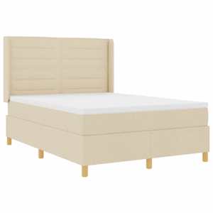 vidaXL Karbi vedrumadrats LED-ribadega peaga cream 140 x 190 cm kangas