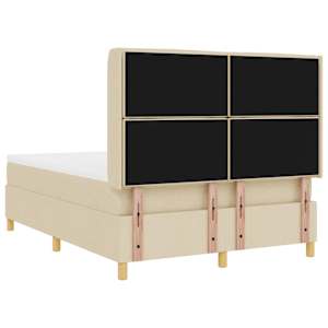 Postel s boxspringem s LED pásky Krémová 140 x 190 cm textil - obrázek 10