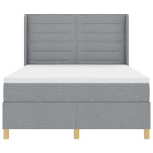 Postel s boxspringem s čelo Světle šedá 160 x 200 cm textil - obrázek 8