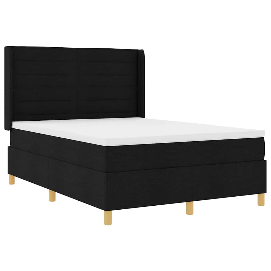 Thumbnail - vidaXL Boxspringbett mit Matratze Schwarz 140 x 200 cm Stoff