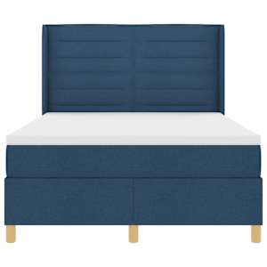 Postel s boxspringem s LED pásky Modrá 160 x 200 cm textil - obrázek 8