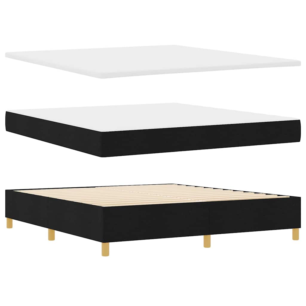 Postel s boxspringem s LED pásky Černá 180 x 200 cm textil - obrázek 6