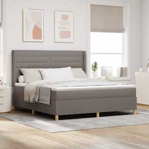 Postel s boxspringem s LED pásky Taupe 180 x 200 cm textil - obrázek 1