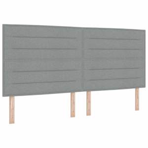 Postel s boxspringem s čelo Světle šedá 200 x 200 cm textil - obrázek 7